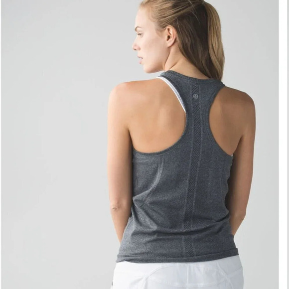 LULULEMON Swiftly Tech Racerback Heathered Black Size  6 - Picture 2 of 10